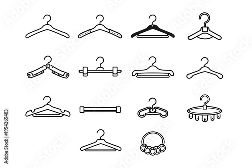 Icon generation hanger bundle vector connector storage ring anti clamp child simple