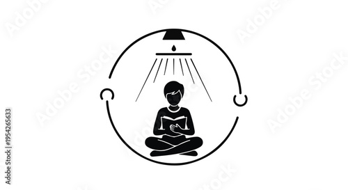 mindfulness meditation under shower water flow