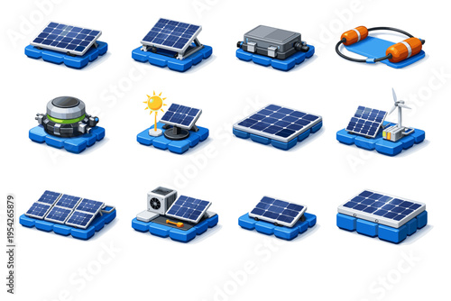 Generation solar vector icon adjustable image piece node module box simple water