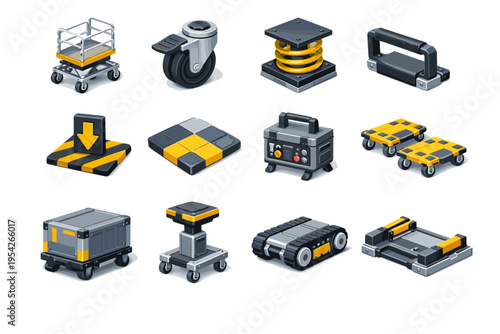 Vector generation block wheel grip rolling absorbing system simple handle locking image