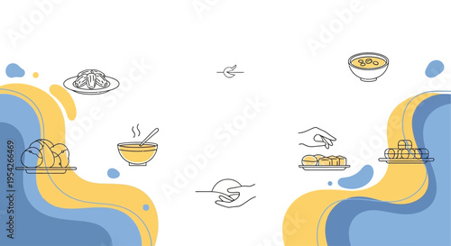 Food and drink global culinary map.