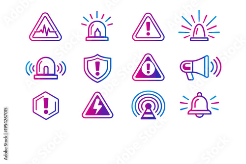 Alert signal vector simple sign pulse icon image caution generation mark emergency