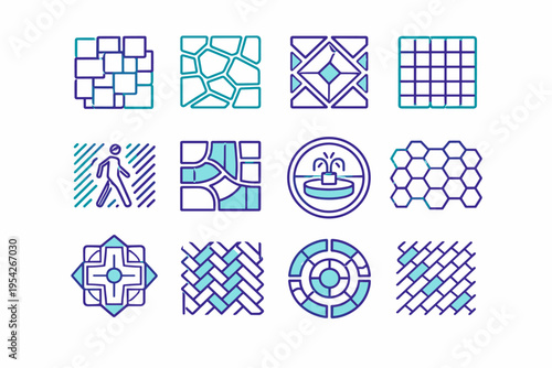 Pavement vector icon city generation slab order zone badge image civic simple