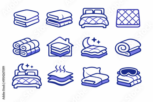 Soft night badge mark fabric layers cozy section icon vector layering layered