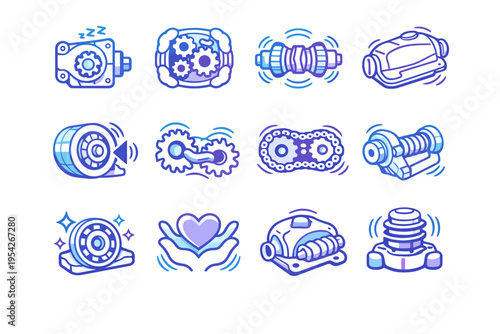 Rotation calm reduced gearbox vector transmission power icons low torque icon system