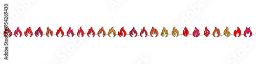Seamless fires. Stylized flame border vector for modern design, posters, frames, invitations, and decor.