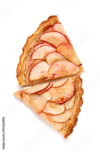 Pieces of sweet apple pie o...