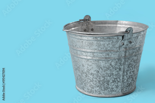 Galvanized metal bucket on ...
