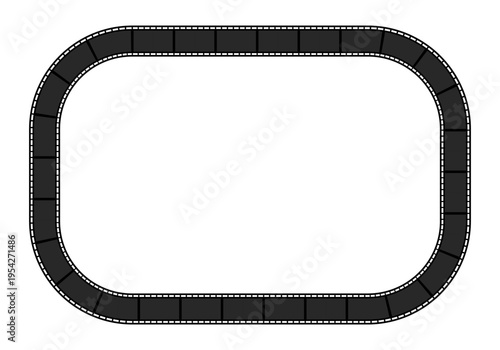 Film line strip background illustration. Minimal cinema frame vector design with movie reel elements