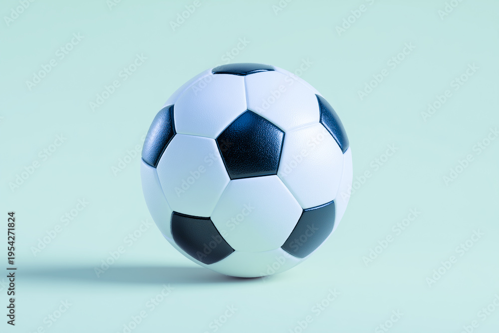 Naklejka premium A Soccer Ball on a Teal Background, Sports Equipment