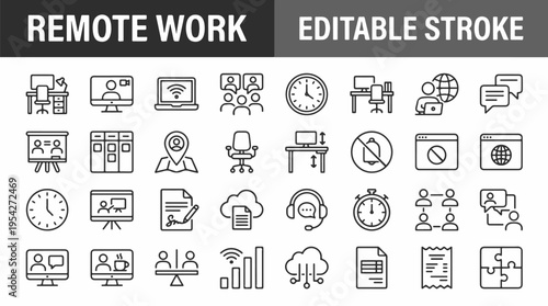 Remote worker sitting at desk with laptop and coffee in minimalist home office environment with black and white color scheme