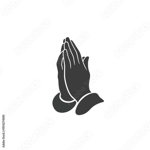 Praying Hands Silhouette Icon A Symbol of Hope, Faith, and Spirituality in a Simple, Elegant Design