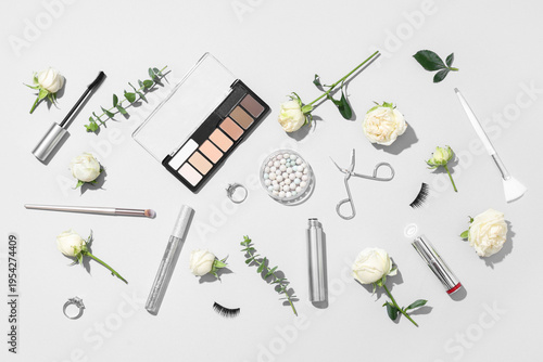 Composition with rose flowe...