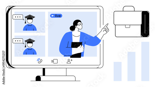 Online education concept. Online education with virtual classes, remote teaching tools, and interactive learning activities. Online education reshaping global access to education. For edtech