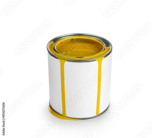 Can with yellow paint on wh...