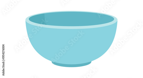 Minimalist turquoise bowl illustration on a white background perfect for designers