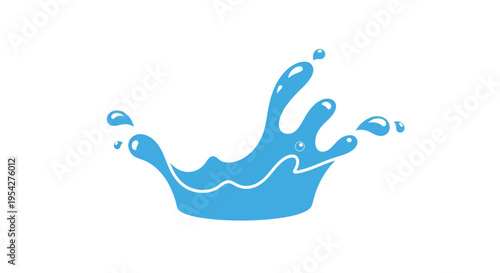 Minimalist vector water splash illustration representing purity, freshness and fluidity