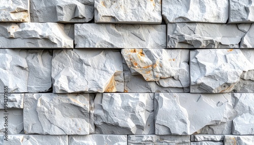 Textured grey stone wall with rough-cut blocks.