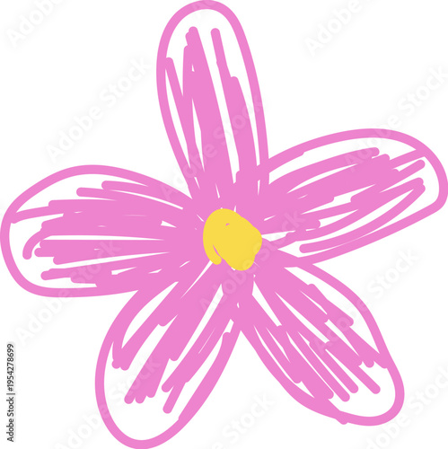 Flower Doodle Crayon Sketch