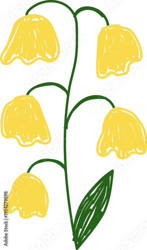 Flower Bell Blossom Crayon Doodle