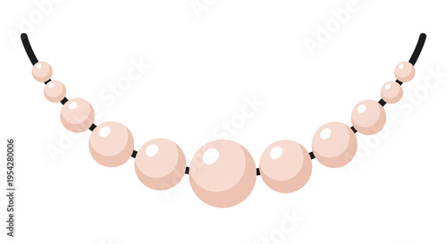 Pearl necklace image, vector illustration, jewelry design, elegant accessory, fashion statement