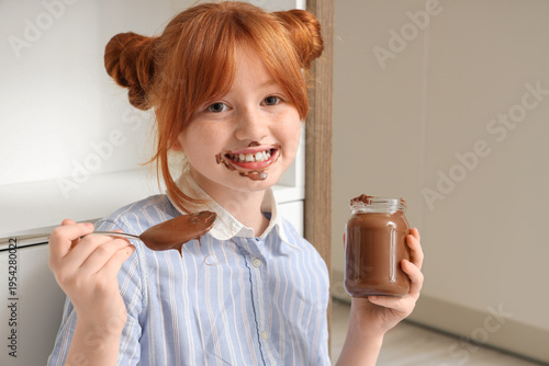 Cute girl with smeared face...