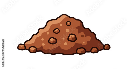 Pile of Dirt Illustration, Vector Style Graphic, for Gardening and Landscaping Projects