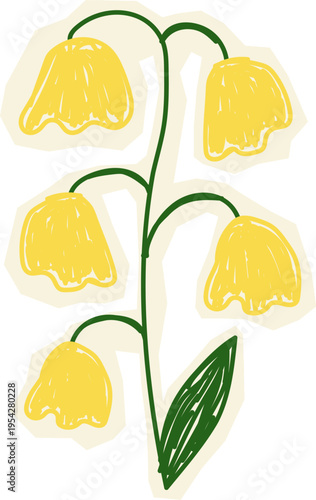 Bellflower Stem Doodle Sticker