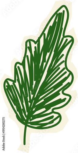 Leaf Doodle Sticker Sketch