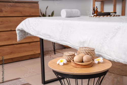 Massage balls with plumeria...