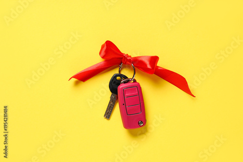 Gift keys of new car with b...