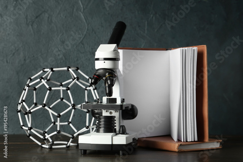 Modern microscope with mole...