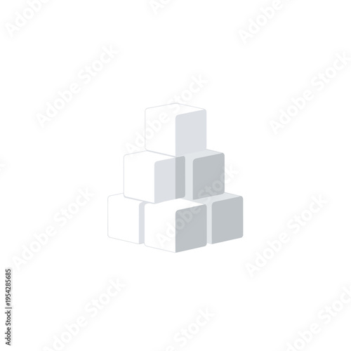 Pile of white sugar cubes stacked in a pyramid, illustrating sweetness and culinary ingredients