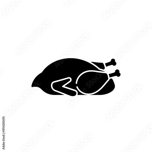 Roasted chicken icon for culinary themes and food-related graphics