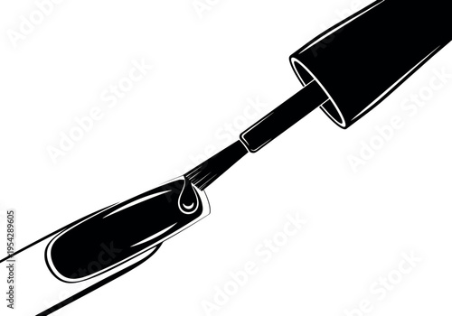 A dripping ink pen with a close-up view of the ink flow and tip design