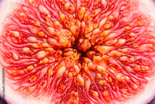 Fig fruit macro cut, fresh tropical fruit texture