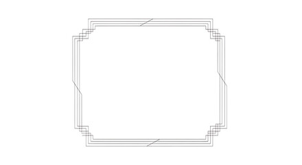 White deco frame on black background isolated on a transparent background