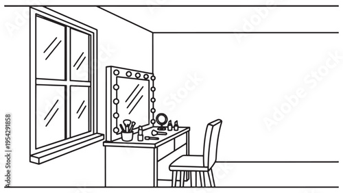 Modern Home Office Workspace With Window Desk Setup Illustration Representing Remote Work Productivity Digital Business Environment And Professional Interior Design Concept