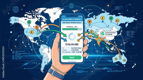 Global Mobile Payments Sending Money Internationally Via Smartphone