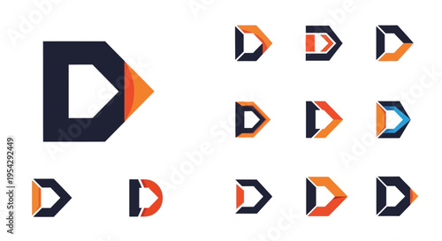 Collection of modern abstract geometric logos.