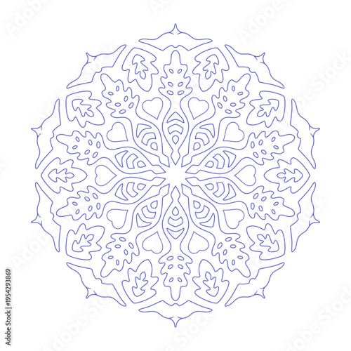Decorative Leaf Radial Pattern with Hearts Shape
