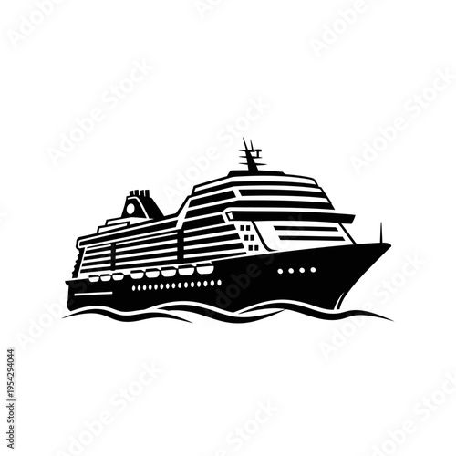 Modern Cruise Ship Sailing on the Water.