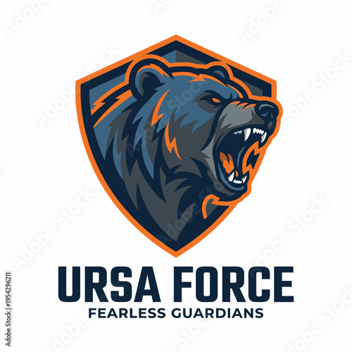 This striking image features a bear mascot logo representing the Ursa Force team, evoking themes of strength, guardianship, and fierce loyalty in a dynamic visual design.
