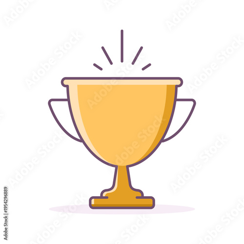 Award winner cup colorful icon. Vector isolated illustration