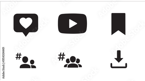 Social Media Icons Set Like Share Comment Vector