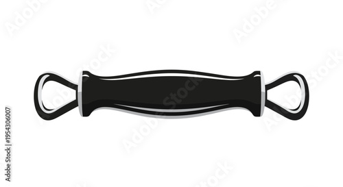 A shiny black handle with loop ends, perfect for furniture, luggage, or any DIY project requiring a secure and stylish grip