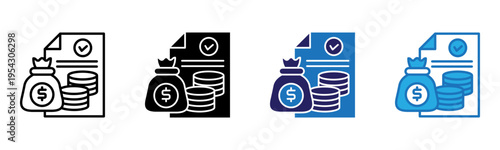 Budget Icon Multi Style Vector Illustration