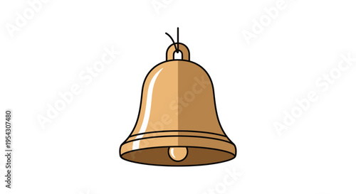 A classic brass bell with a simple design, perfect for conveying themes of sound, communication, or tradition
