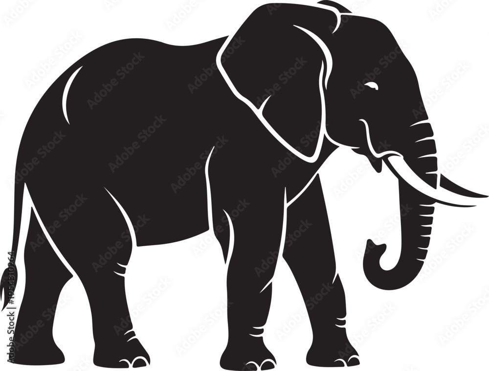 Obraz premium Black elephant icon vector