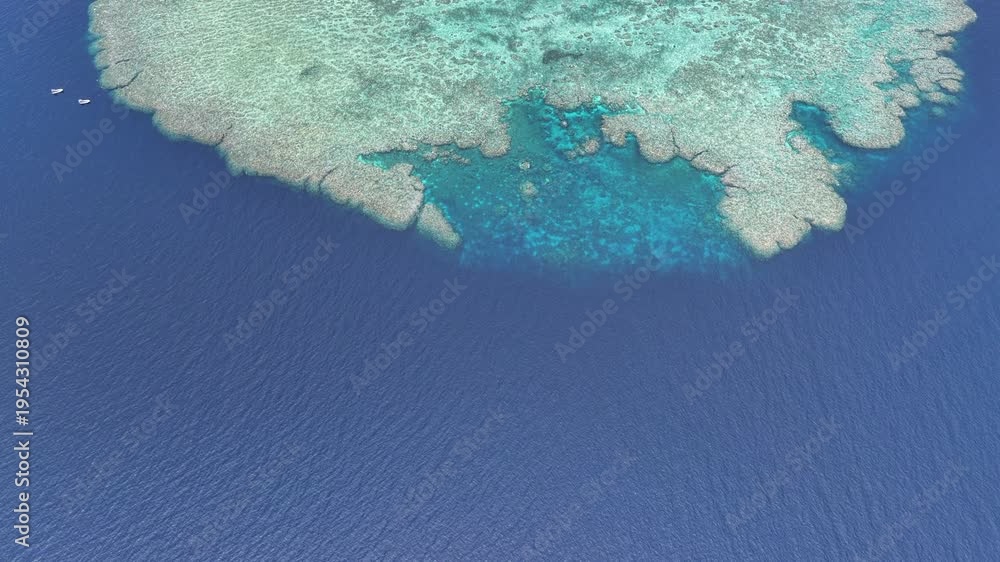 Seen from a bird's eye view, an impressive platform reef, named